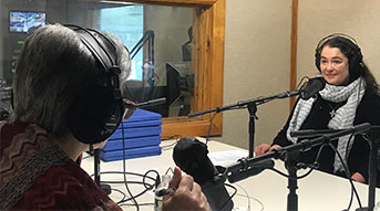 Sr. Ana Gonzalez in radio studio
