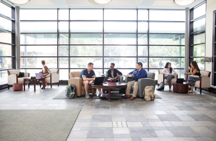 Graduate students in Bree Commons